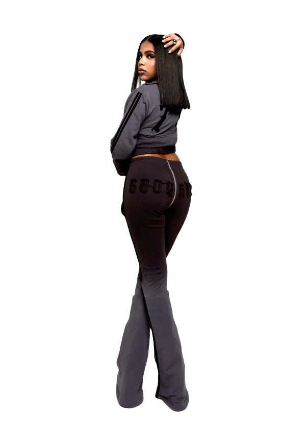 SLATE GOOD KARMA FULL ZIPPER SWEATPANTS