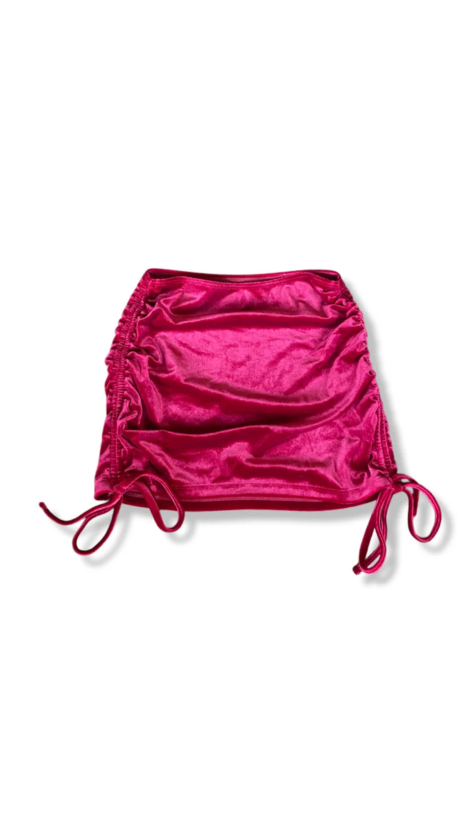 RED RUCHED SKIRT