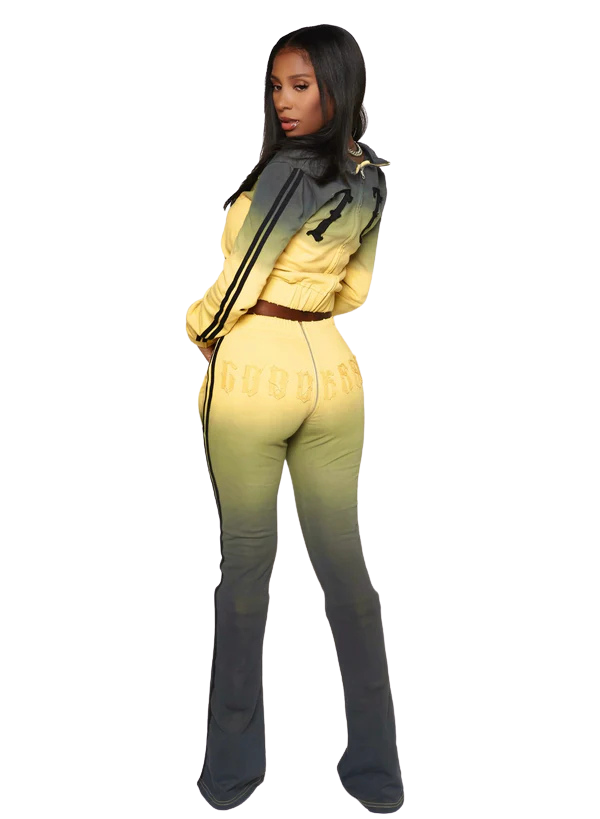 CITRINE GOOD KARMA FULL ZIPPER SWEATPANTS