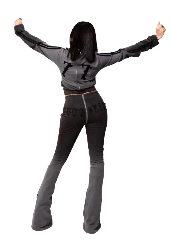 SLATE GOOD KARMA FULL ZIPPER SWEATPANTS