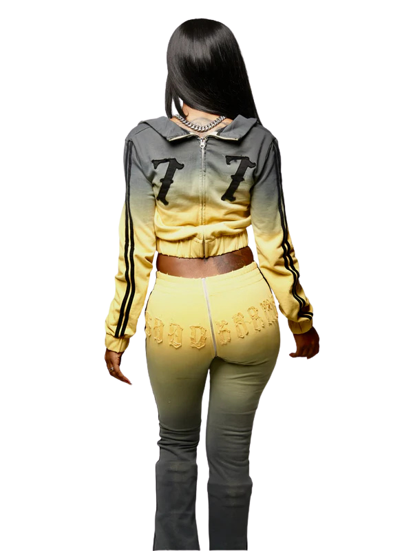 CITRINE GOOD KARMA FULL ZIPPER SWEATPANTS