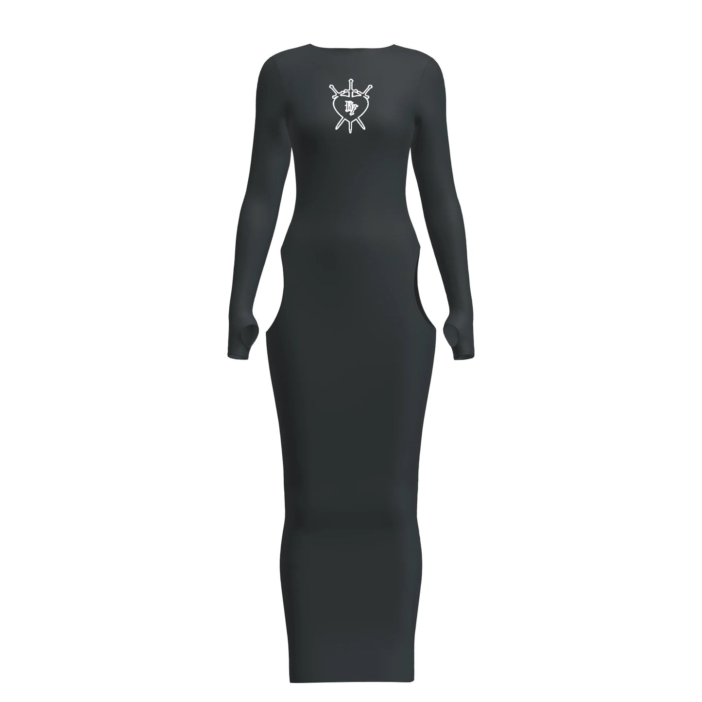 BLACK THREE OF SWORDS LOGO DRESS