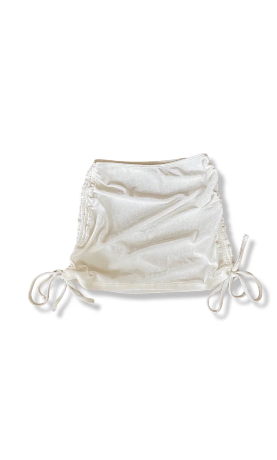 WHITE RUCHED SKIRT
