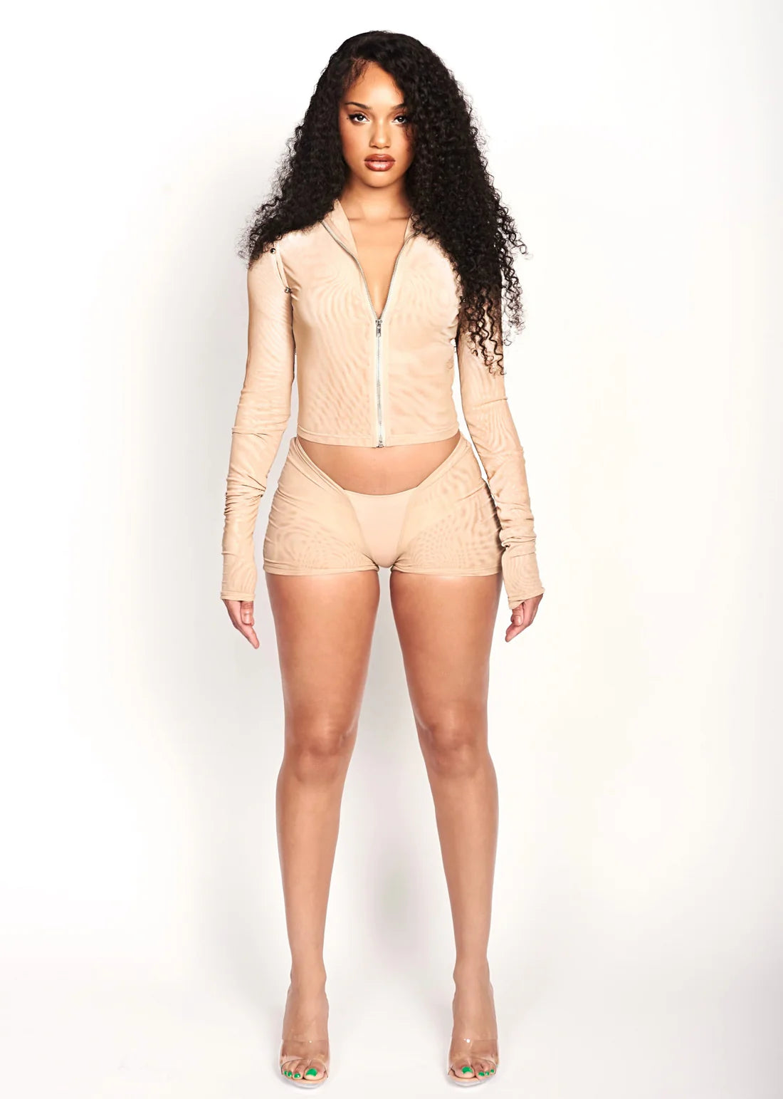 CHAI LIQUID MESH CONVERTIBLE ZIP TOP