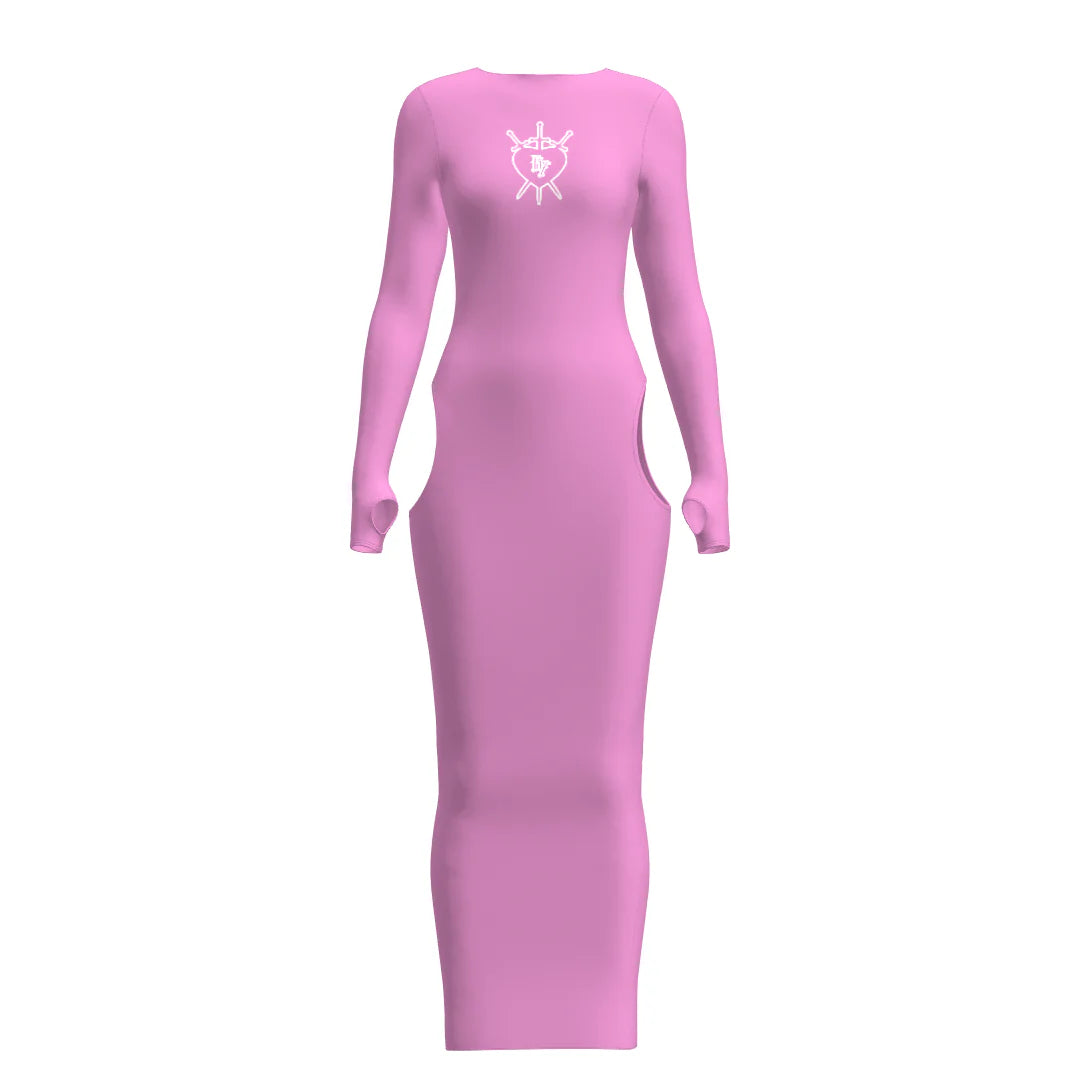 PINK THREE OF SWORDS LOGO DRESS