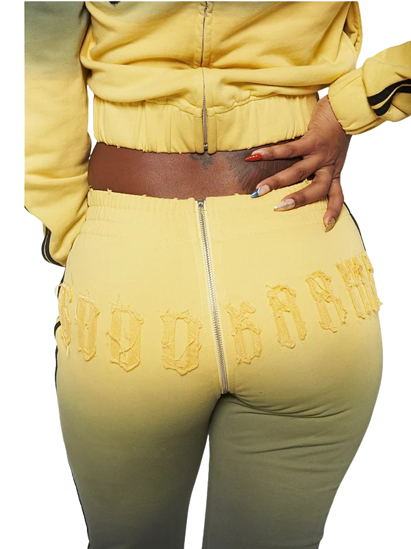 CITRINE GOOD KARMA FULL ZIPPER SWEATPANTS