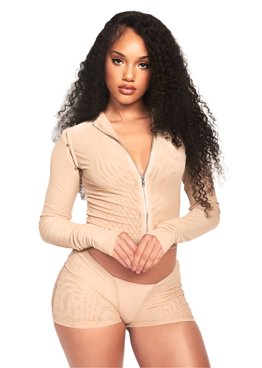 CHAI LIQUID MESH CONVERTIBLE ZIP TOP