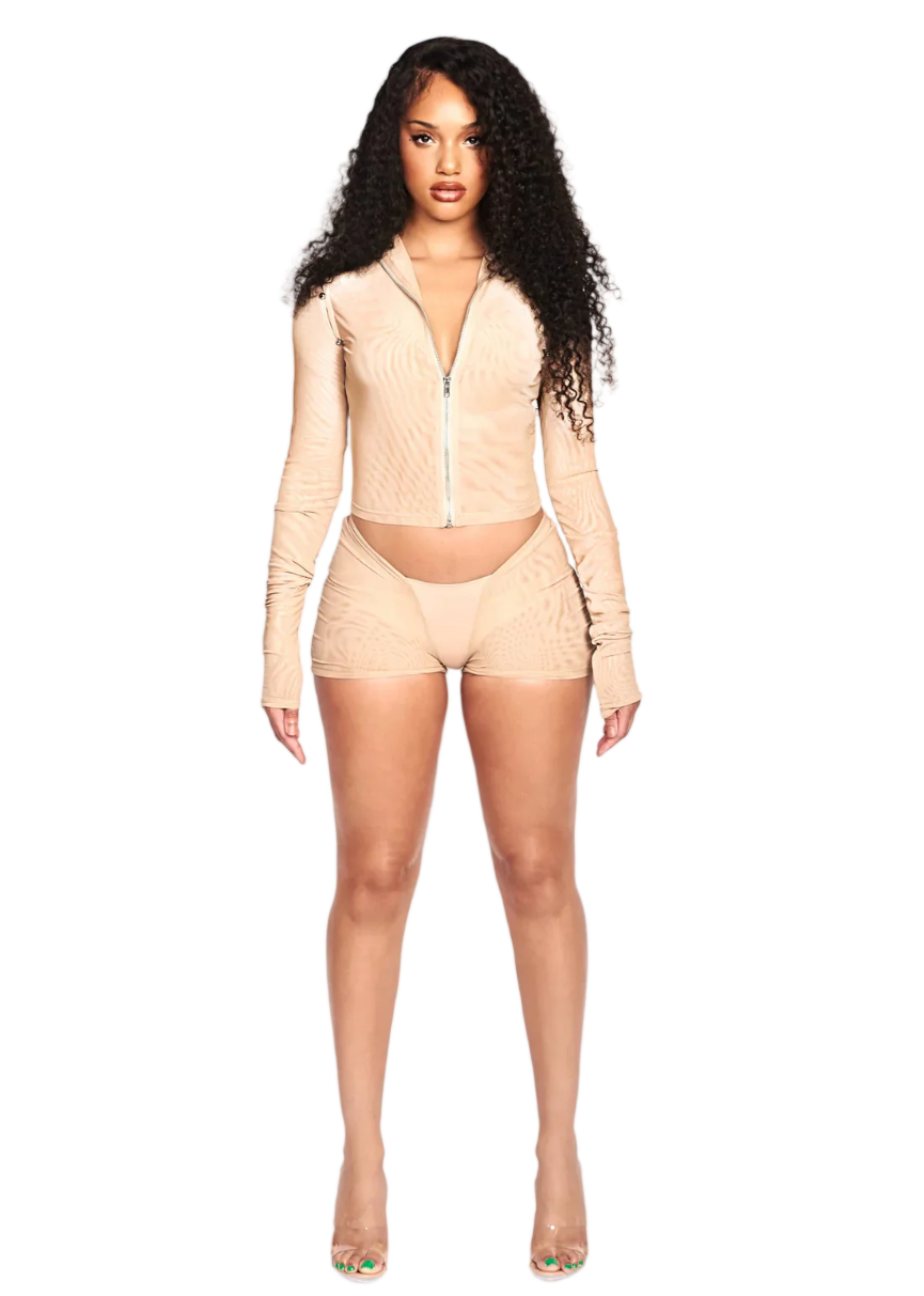 CHAI LIQUID MESH CONVERTIBLE ZIP TOP