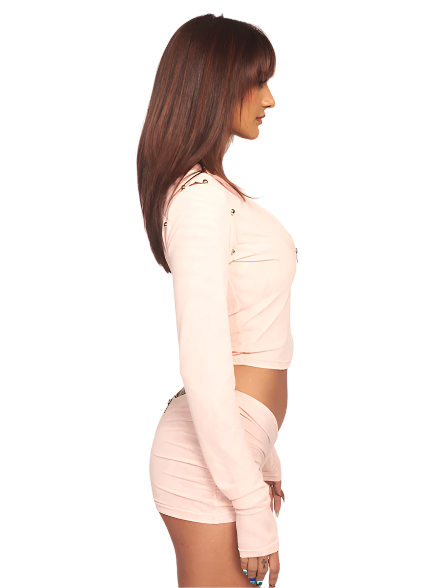 MOCHI LIQUID MESH CONVERTIBLE ZIP TOP